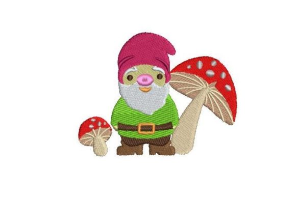 Gnome and Mushrooms: A Whimsical Garden Embroidery Review